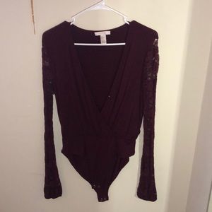 Burgendy body suit